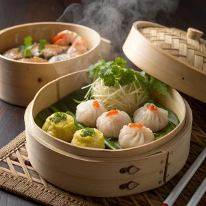 Authentic Asian Dim Sum platter